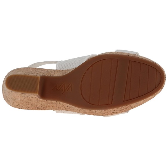 NAYA white cork open toed wedge - Picture 3 of 8